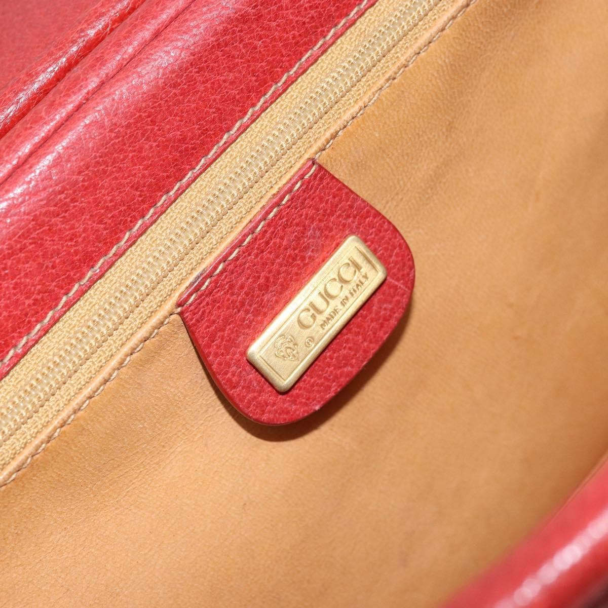 Gucci Vintage Shoulder Bag Leather Red Leather Shoulder Bag Bag (Pre-Owned)