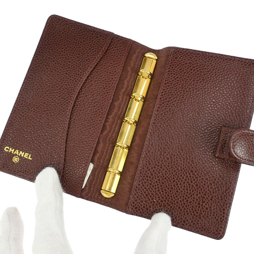 Chanel Cc Bifold Wallet Quilted Caviar Brown Leather Wallets Accessory (Pre-Owned)