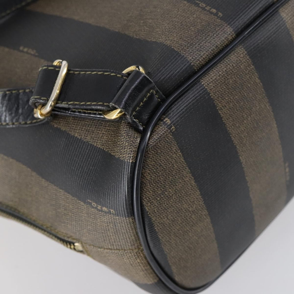 Fendi Pequin Front Pocket Backpack Coated Canvas Brown Pvc Backpack Bag (Pre-Owned)