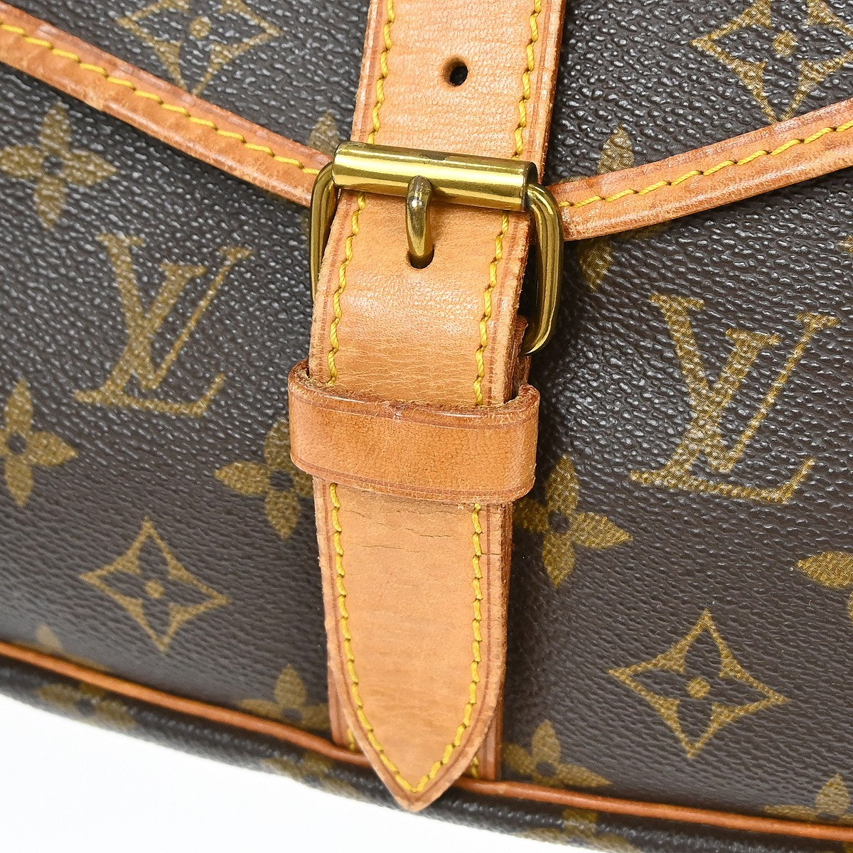 Louis Vuitton Saumur Handbag Monogram Canvas Brown Canvas Shoulder Bag Bag (Pre-Owned)