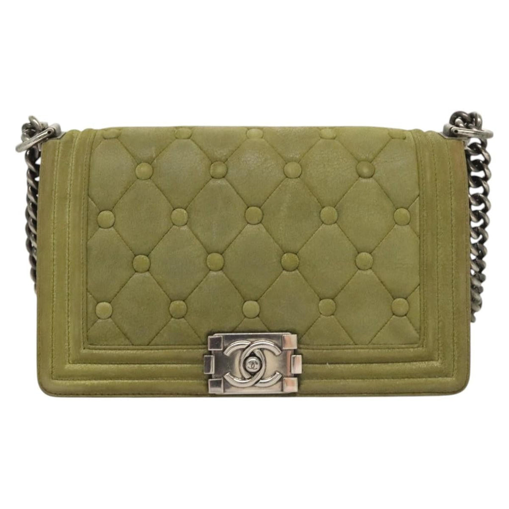 Chanel Celtic Boy Flap Bag Suede Green Suede Shoulder Bag Bag (Pre-Owned)