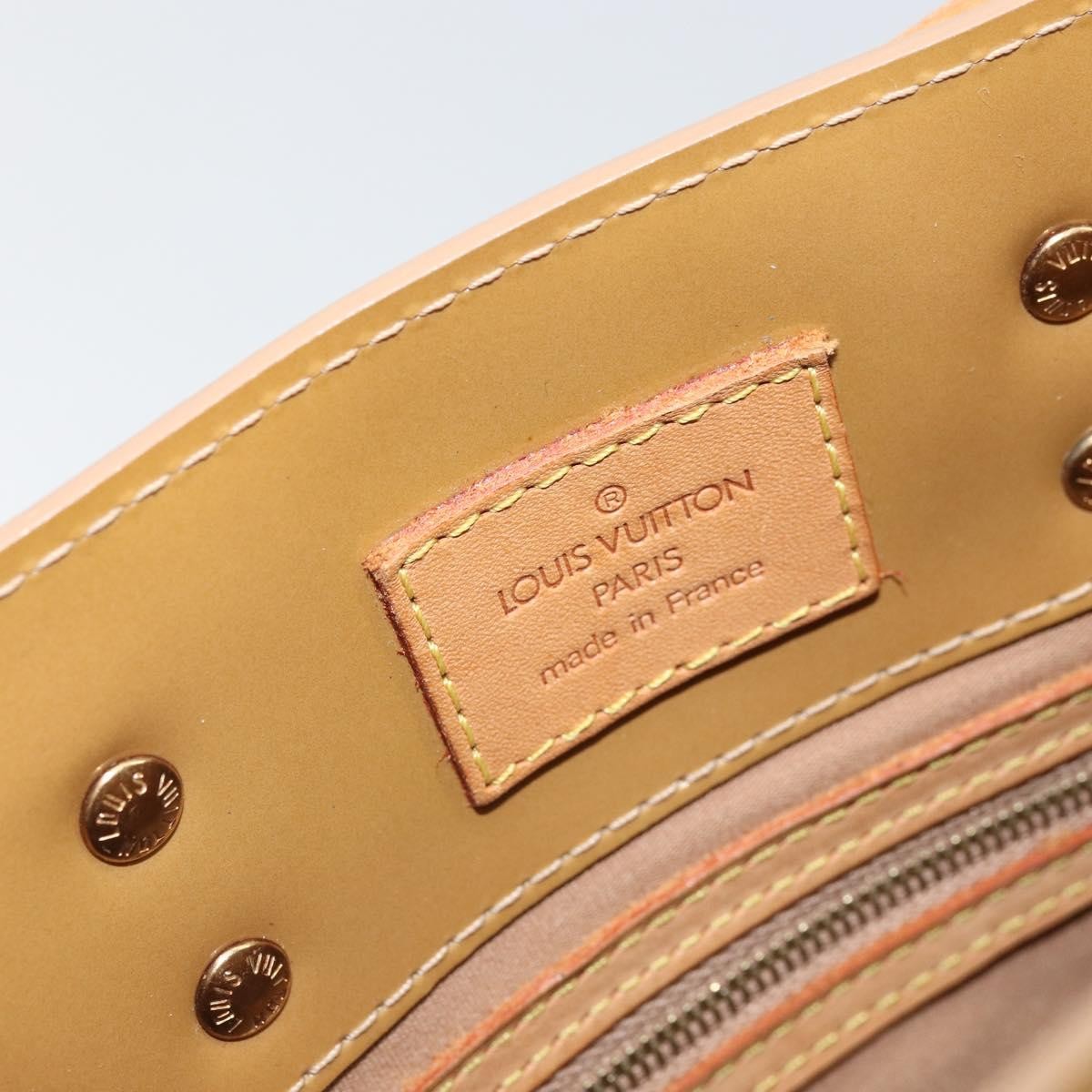 Louis Vuitton Reade Handbag Monogram Vernis Beige Patent_Leather Handbag (Pre-Owned)