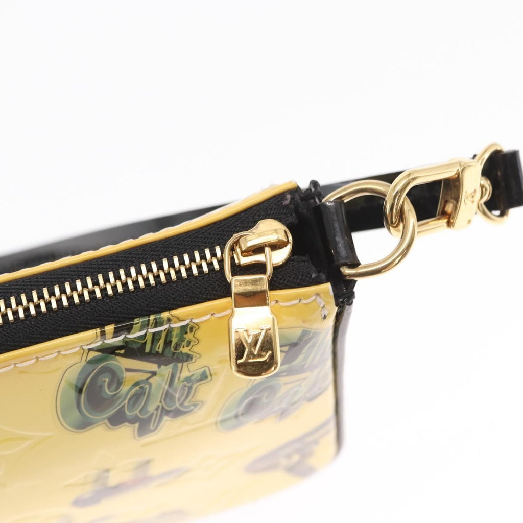 Louis Vuitton Pochette Accessoires Nm Limited Edition Stickers Monogram Vernis Yellow Patent_Leather Clutche & Pouche Bag (Pre-Owned)