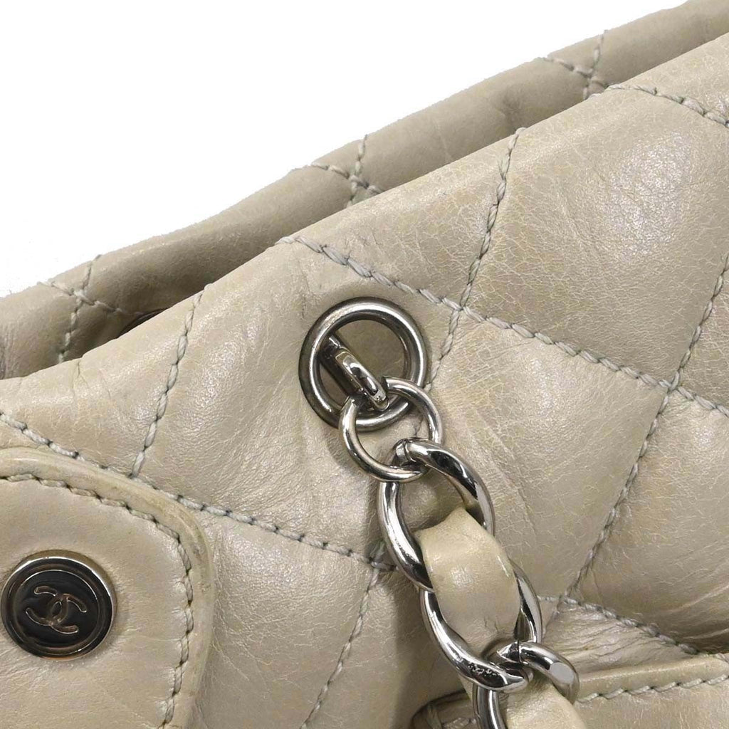 Chanel 31 Rue Cambon Chain Tote Caviar Ecru Leather Tote Bag Bag (Pre-Owned)