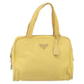 Prada Zip Around Tote Tessuto Yellow Nylon Handbag (Pre-Owned)