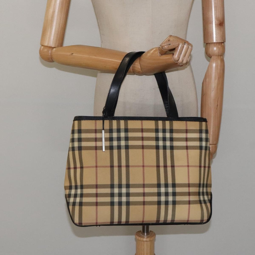 Burberry Nova Check Handbag Nova Check Canvas And Leather Beige Canvas Handbag (Pre-Owned)