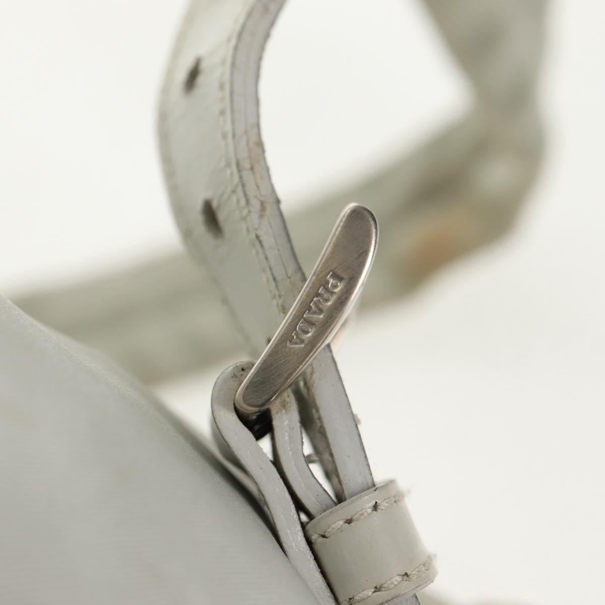 Prada Double Pocket Backpack Chain Shoulder Bag Re-Nylon Gray Nylon Backpack Bag (Pre-Owned)