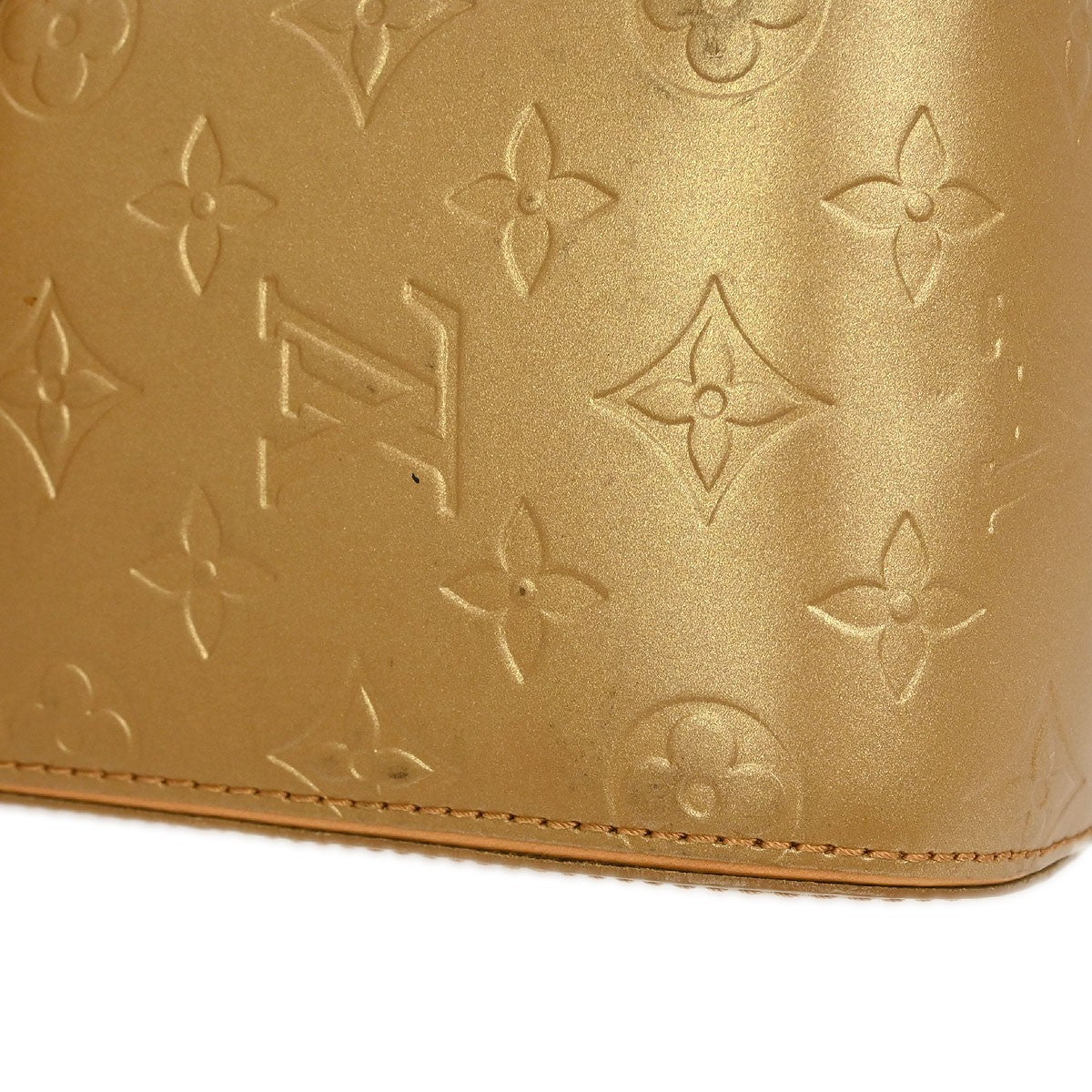 Louis Vuitton Mat Shelton Handbag Monogram Vernis Beige Leather Handbag (Pre-Owned)