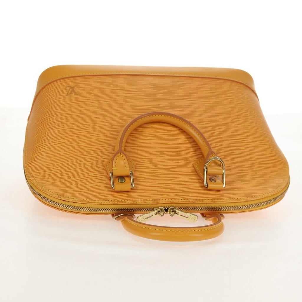 Louis Vuitton Alma Handbag Epi Leather Yellow Leather Handbag (Pre-Owned)