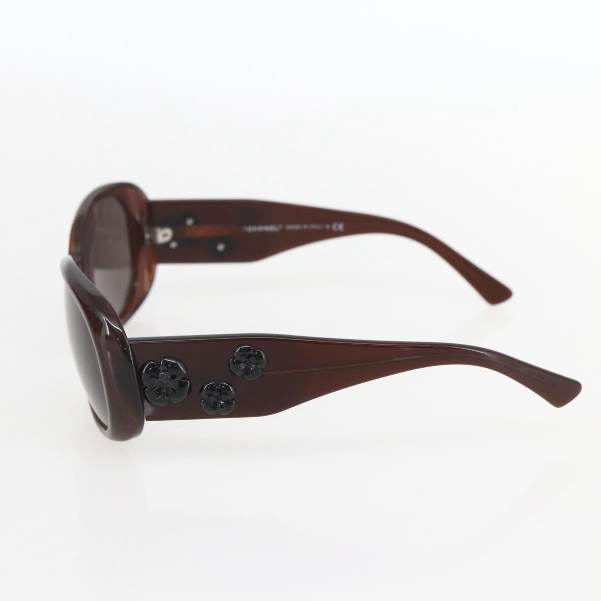 Chanel Camélia Sunglasses Plastic Brown Plastic Sunglasse Accessory (Pre-Owned)