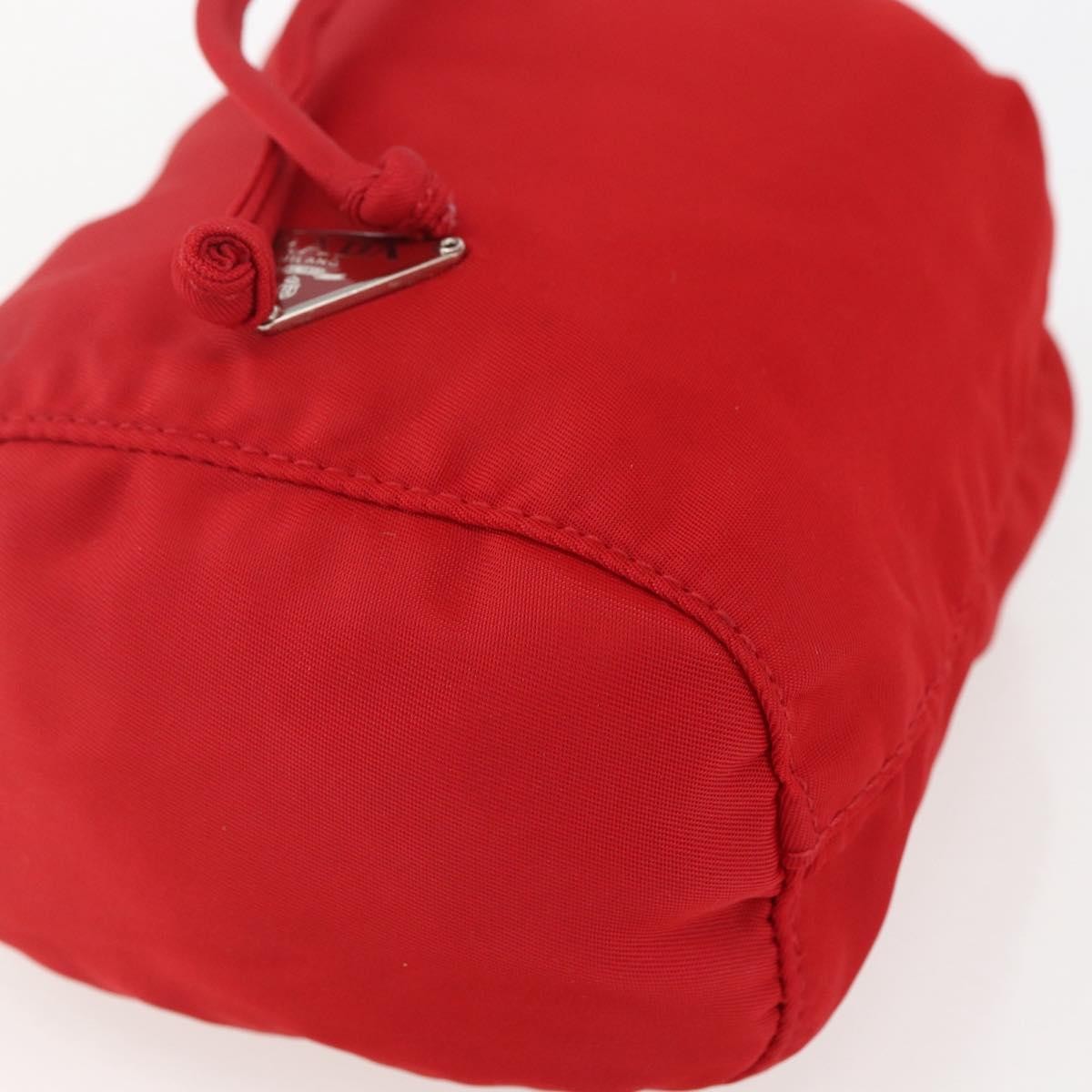 Prada Drawstring Wristlet Bucket Bag Tessuto Red Nylon Clutche & Pouche Bag (Pre-Owned)