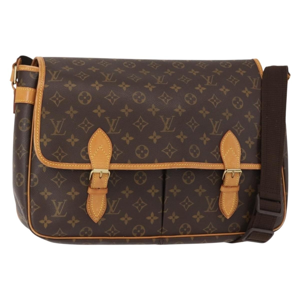 Louis Vuitton Sac Gibeciere Messenger Bag Monogram Canvas Brown Canvas Shoulder Bag Bag (Pre-Owned)