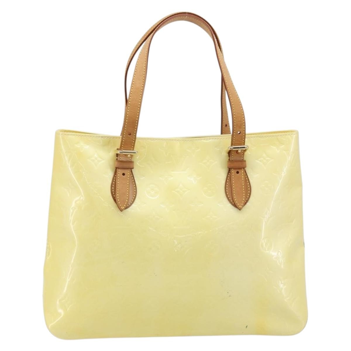 Louis Vuitton Brentwood Handbag Monogram Vernis Yellow Patent_Leather Tote Bag Bag (Pre-Owned)