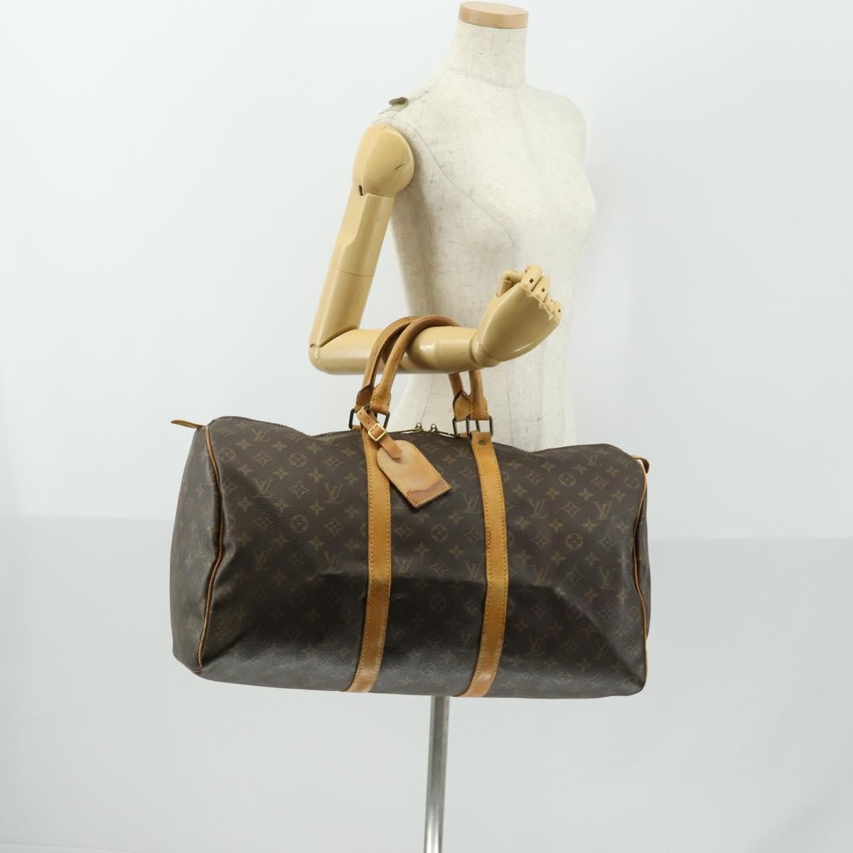 Louis Vuitton Keepall Bag Monogram Canvas Brown Canvas Travel Bag Bag (Pre-Owned)