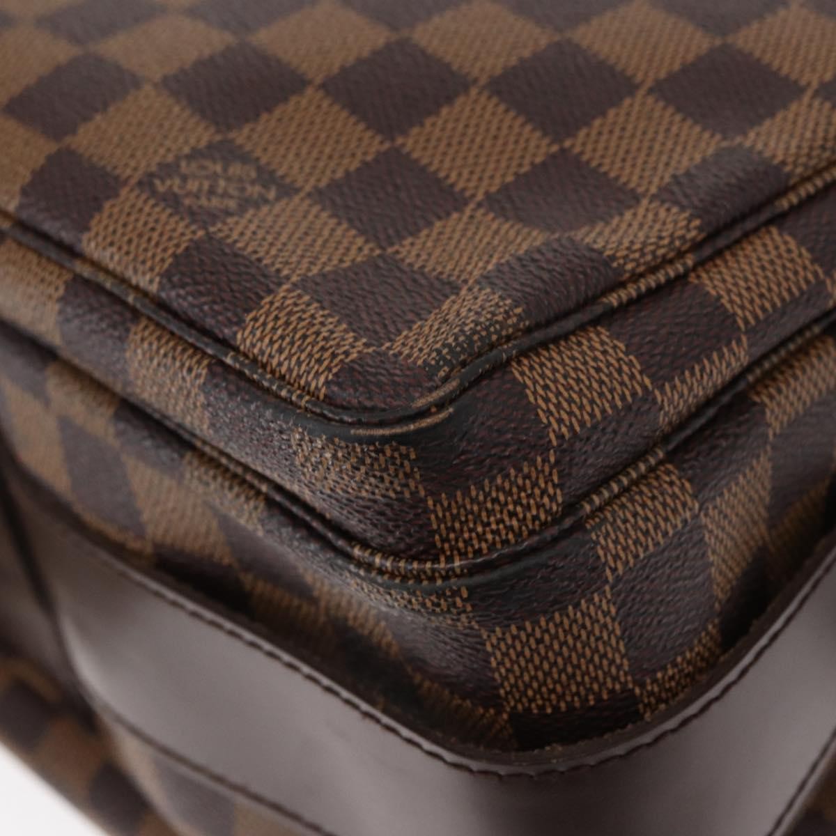 Louis Vuitton Naviglio Handbag Damier Brown Canvas Shoulder Bag Bag (Pre-Owned)