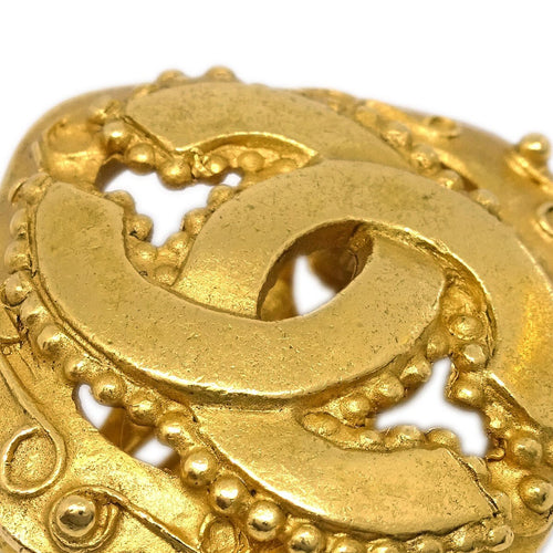 Chanel Cc Rhombus Clip-On Earrings Metal Gold Gold_Plated Earrings Jewelry (Pre-Owned)