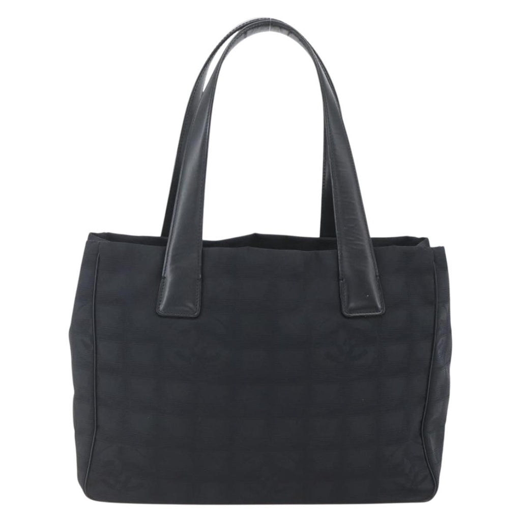 Chanel Travel Line Tote Nylon Black Nylon Tote Bag Bag (Pre-Owned)