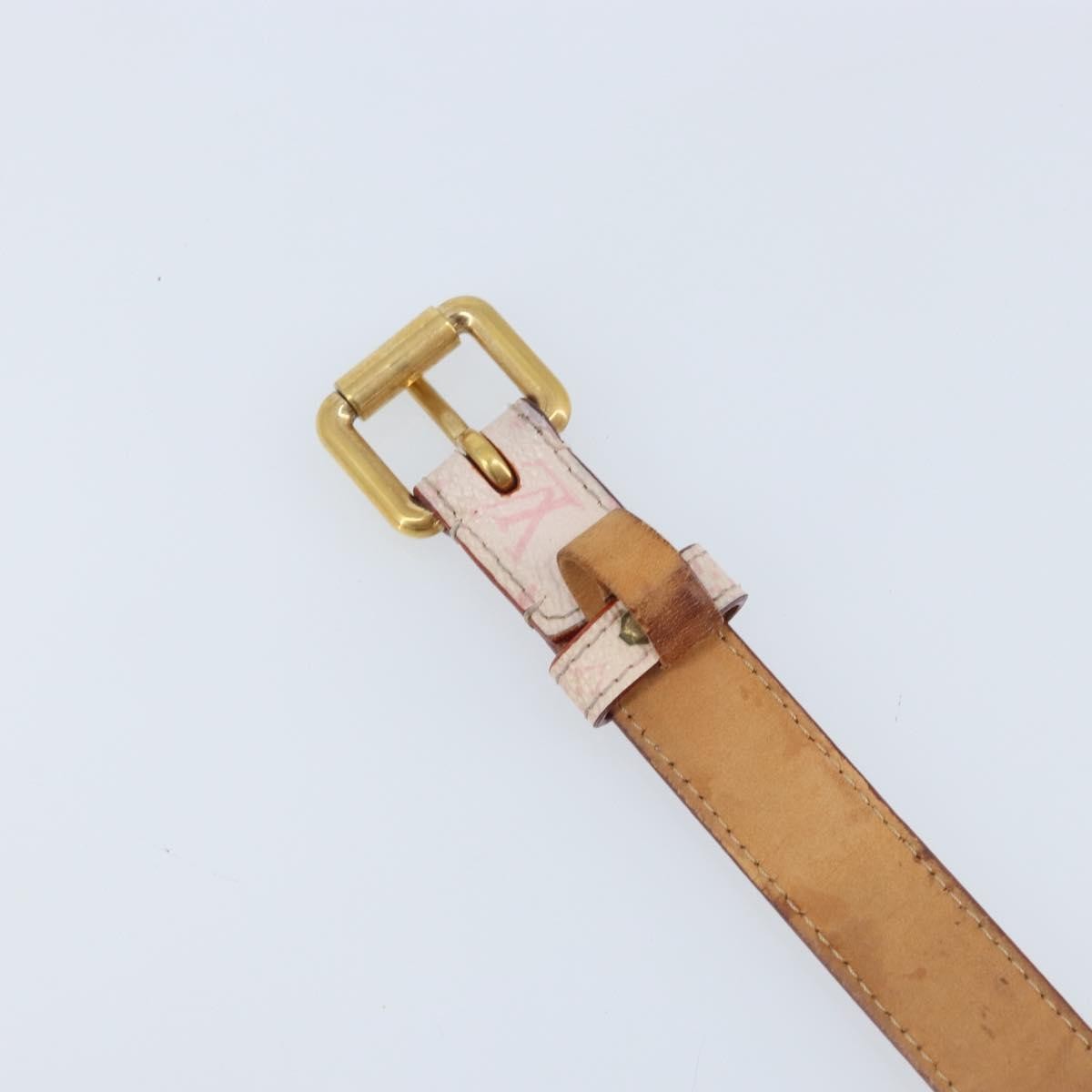 Louis Vuitton Signature Chain Belt Monogram Eclipse Canvas Pink Canvas Belts Accessory (Pre-Owned)