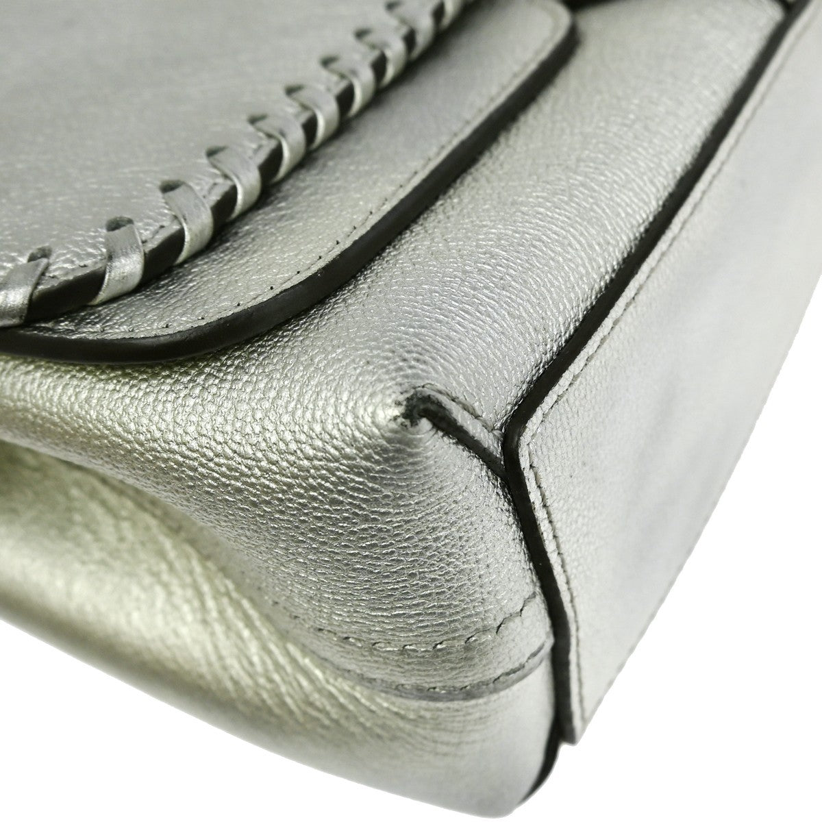 Louis Vuitton Very Chain Bag Whipstitch Leather Silver Leather Shoulder Bag Bag (Pre-Owned)