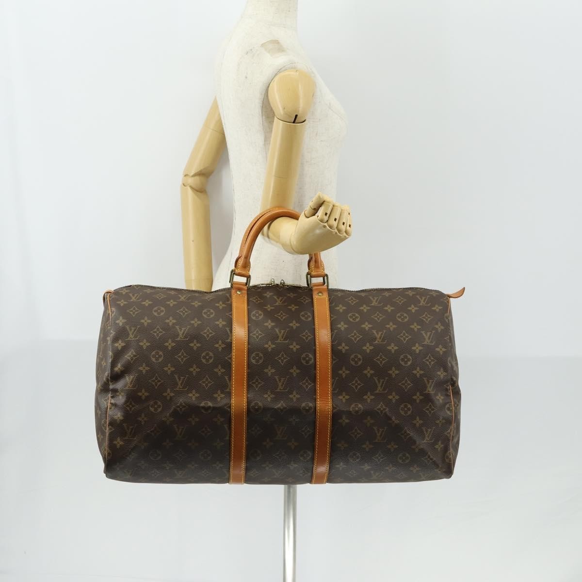 Louis Vuitton Keepall Bag Monogram Canvas Brown Canvas Travel Bag Bag (Pre-Owned)