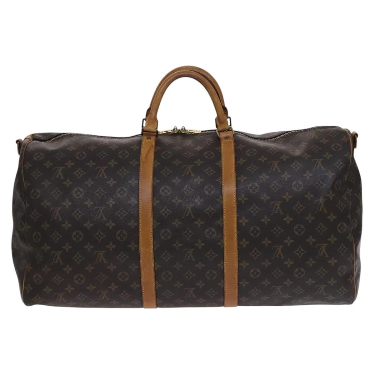 Louis Vuitton Keepall Bandouliere Bag Monogram Canvas Brown Canvas Travel Bag Bag (Pre-Owned)