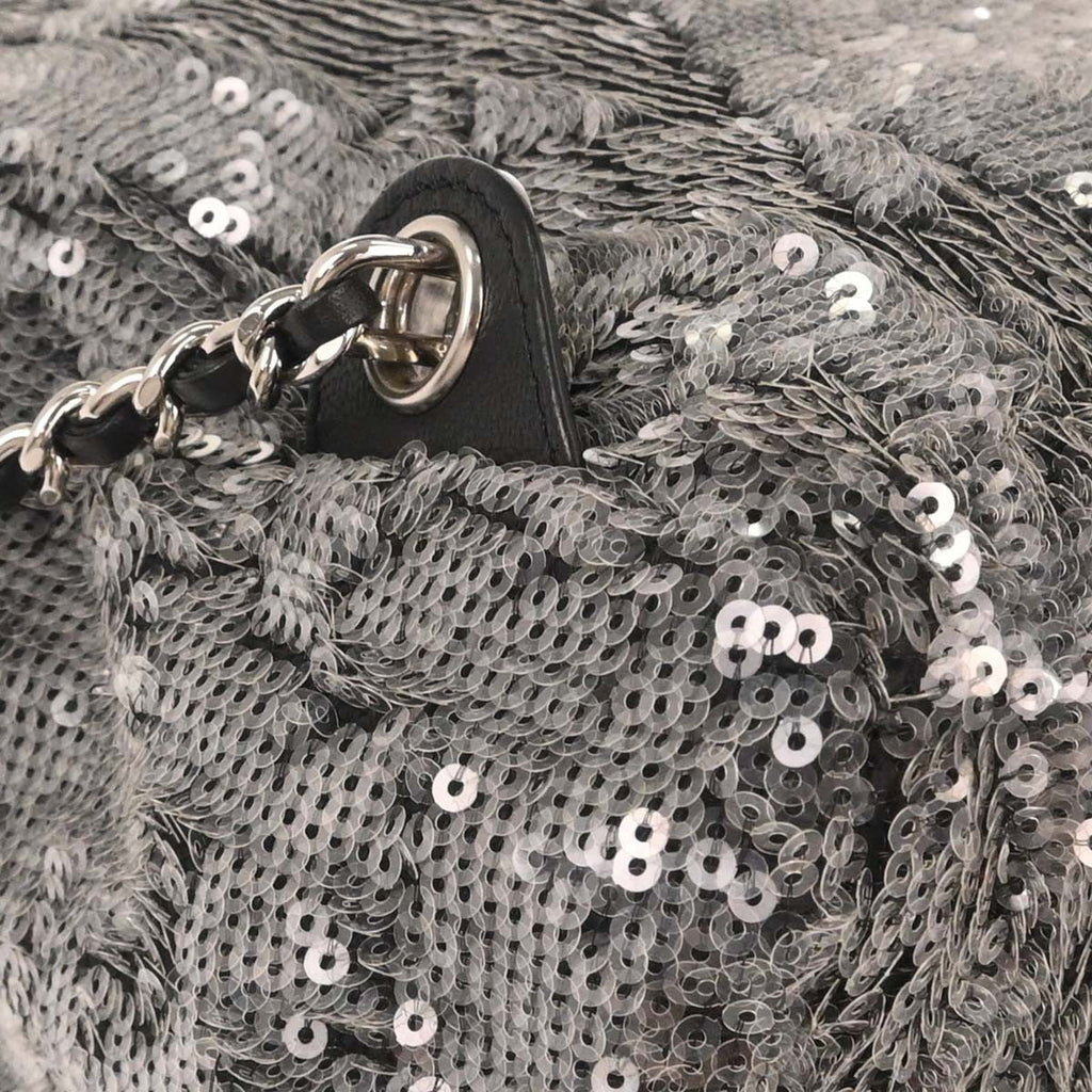 Chanel Waterfall Backpack Sequins With Leather Black Leather Backpack Bag (Pre-Owned)