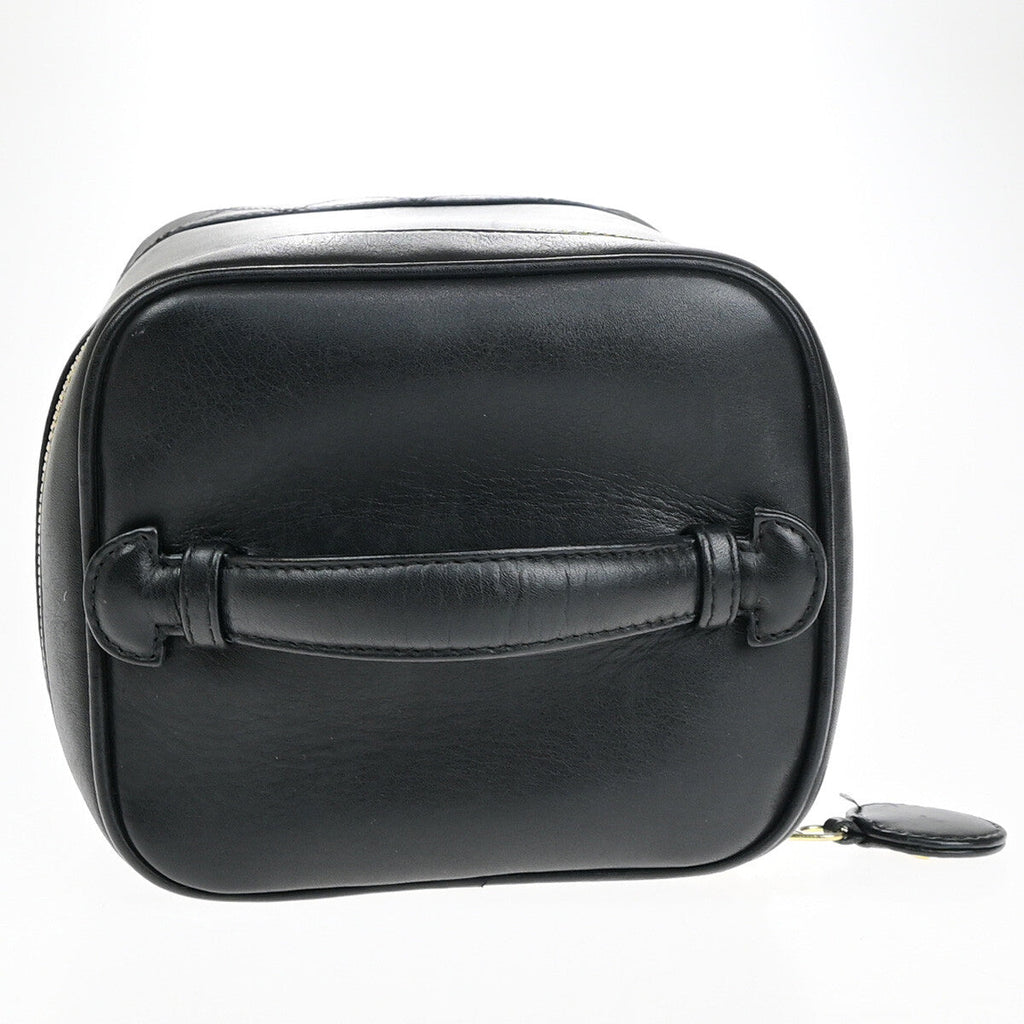 Chanel Vanity Pouch Leather Black Leather Bag (Pre-Owned)