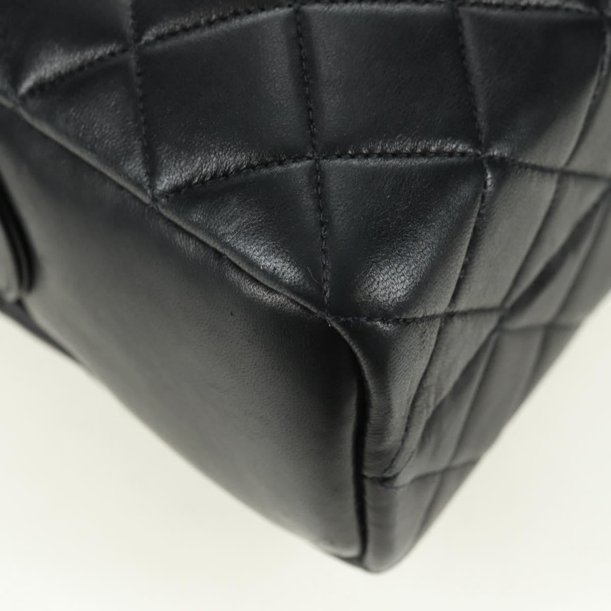 Chanel Vintage Zip Chain Shoulder Bag Quilted Lambskin Black Leather Shoulder Bag Bag (Pre-Owned)