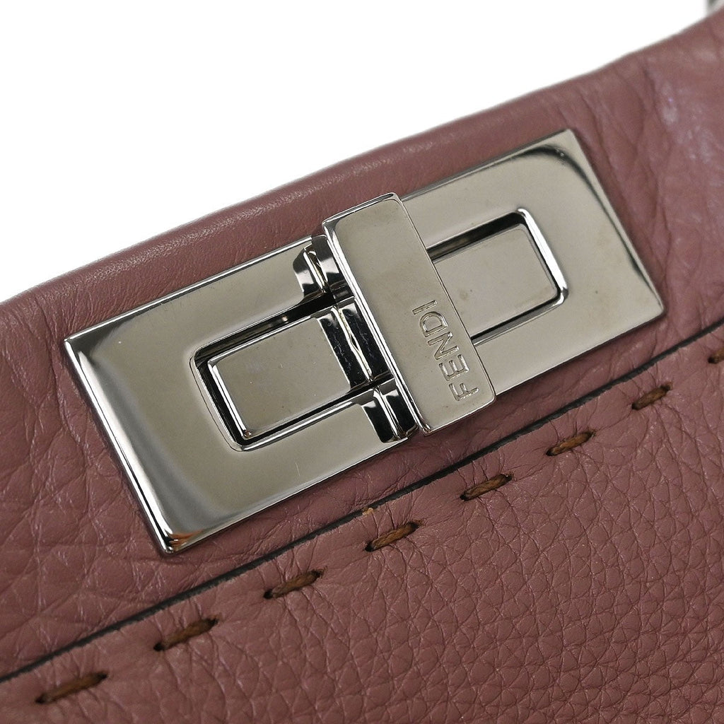 Fendi Selleria Peekaboo Bag Leather Purple Leather Handbag (Pre-Owned)