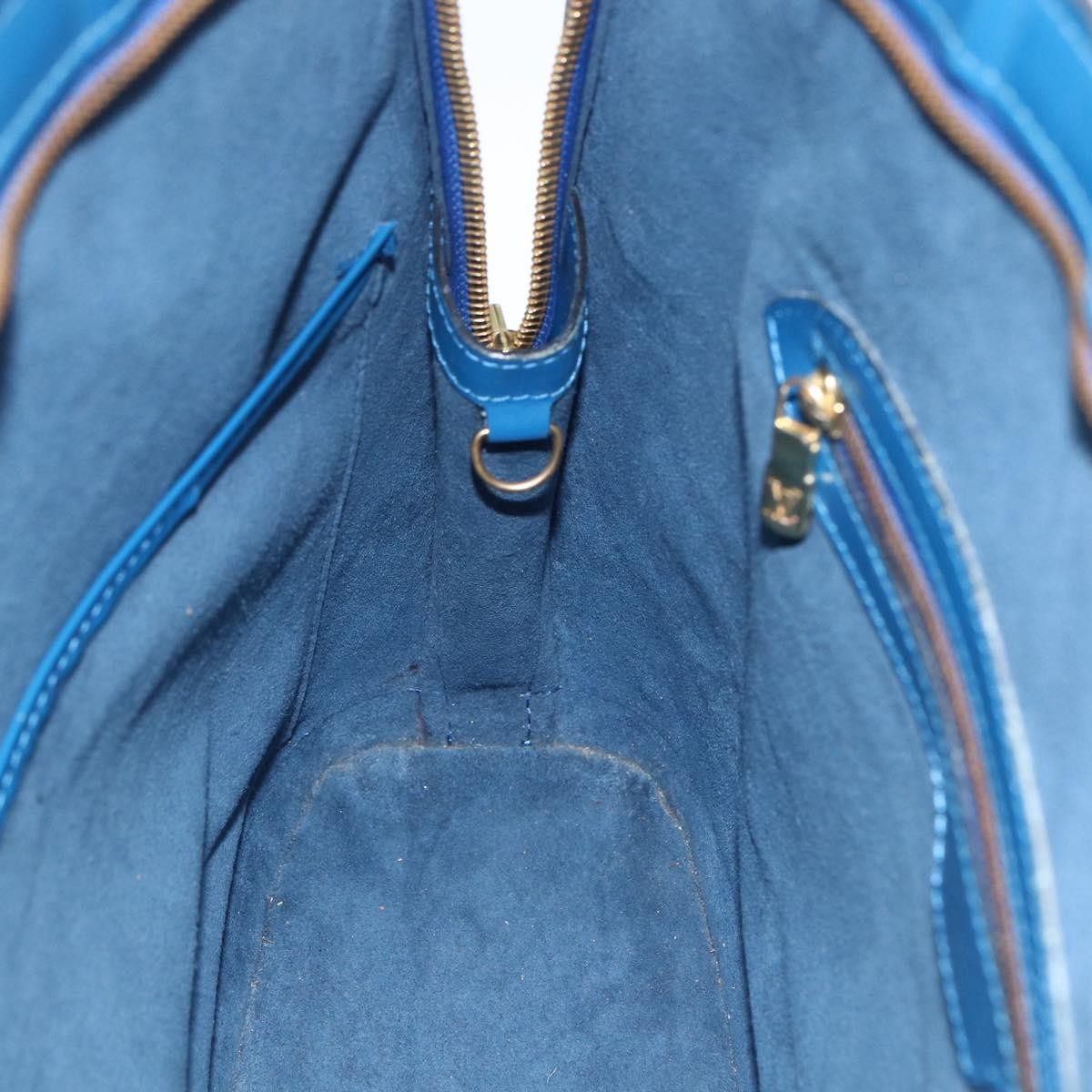 Louis Vuitton Lussac Handbag Epi Leather Blue Leather Shoulder Bag Bag (Pre-Owned)