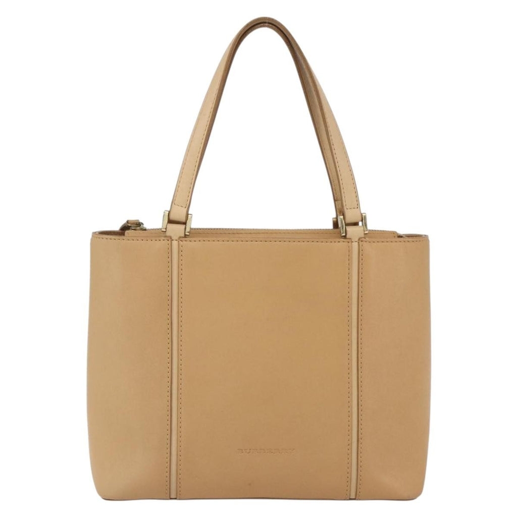 Burberry Vintage Handbag Leather Beige Leather Handbag (Pre-Owned)
