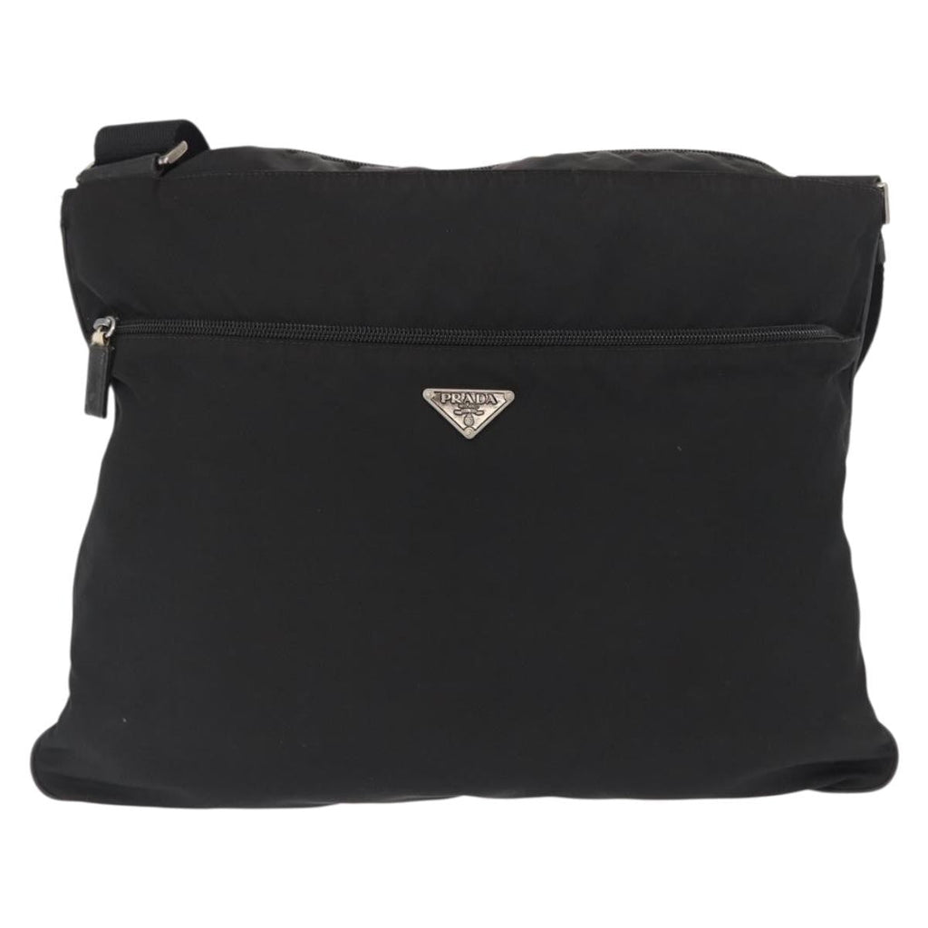 Prada Front Pocket Messenger Bag Tessuto Black Nylon Shoulder Bag Bag (Pre-Owned)