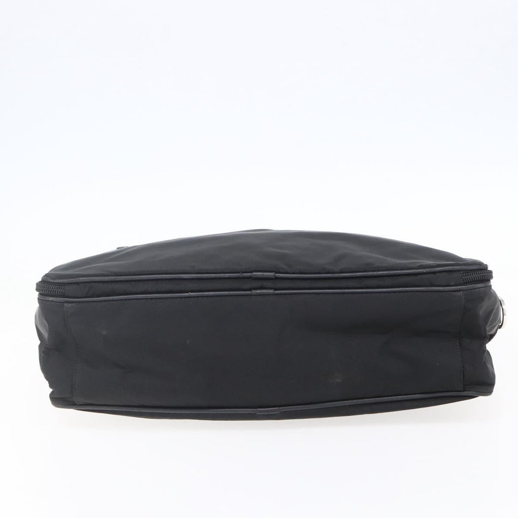 Prada Convertible Front Zip Briefcase Tessuto With Saffiano Leather Black Nylon Briefcase Bag (Pre-Owned)