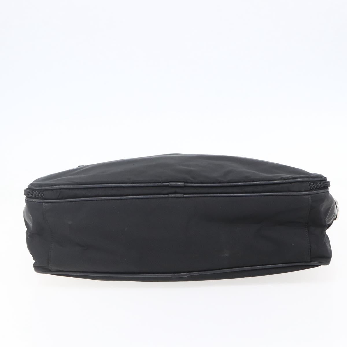 Prada Convertible Front Zip Briefcase Tessuto With Saffiano Leather Black Nylon Briefcase Bag (Pre-Owned)