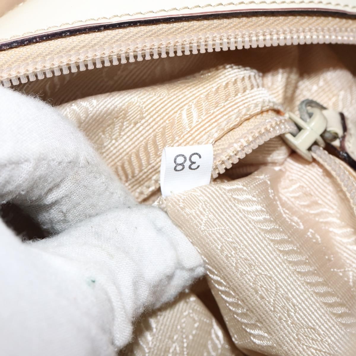 Prada Re-Edition 1995 Handbag Patent Leather Beige Patent_Leather Handbag (Pre-Owned)
