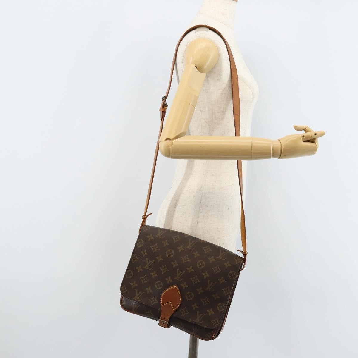 Louis Vuitton Cartouchiere Handbag Monogram Canvas Brown Canvas Shoulder Bag Bag (Pre-Owned)