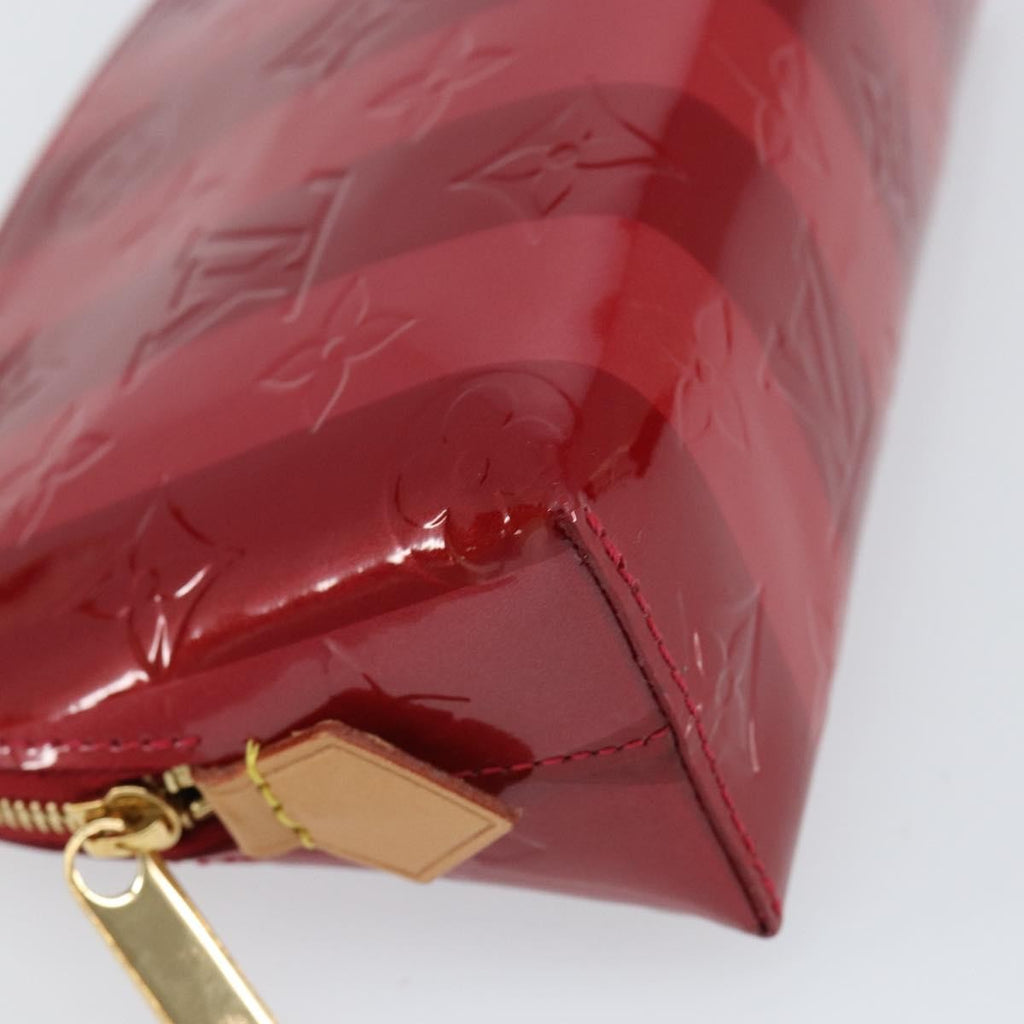 Louis Vuitton Cosmetic Pouch Limited Edition Monogram Vernis Rayures Red Patent_Leather Bag (Pre-Owned)