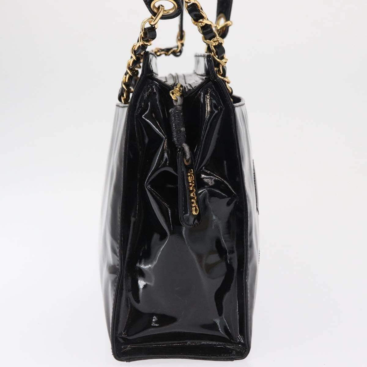 Chanel Vintage Timeless Chain Shoulder Bag Patent Black Patent_Leather Shoulder Bag Bag (Pre-Owned)