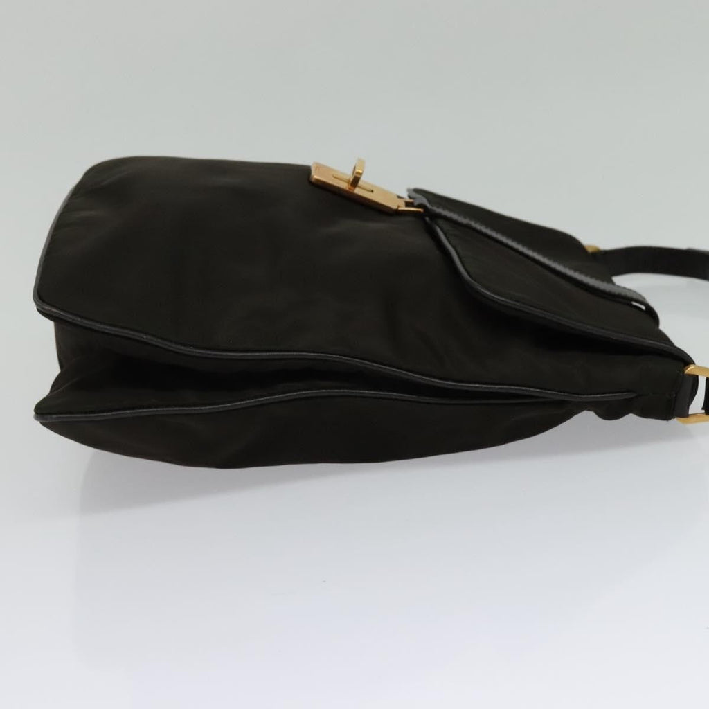 Prada Vintage Flap Messenger Bag Tessuto Khaki Nylon Shoulder Bag Bag (Pre-Owned)