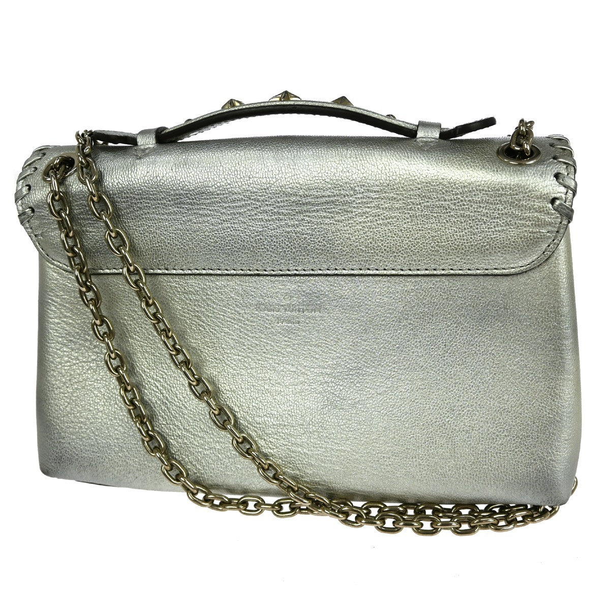Louis Vuitton Very Chain Bag Whipstitch Leather Silver Leather Shoulder Bag Bag (Pre-Owned)