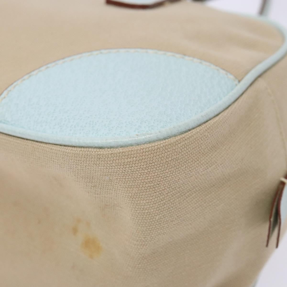 Prada Bauletto Bag Canvas With Leather Beige Canvas Bag (Pre-Owned)