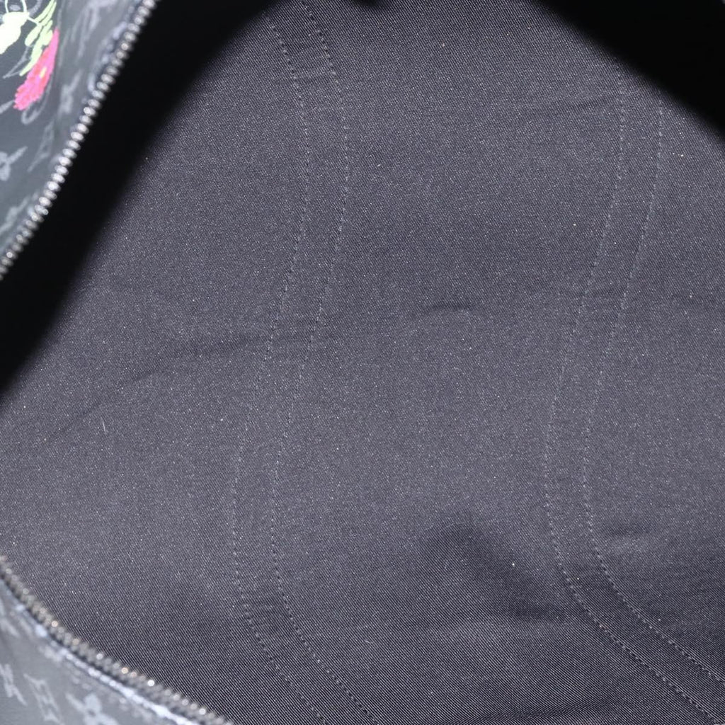 Louis Vuitton Keepall Bandouliere Bag Limited Edition Foliage Monogram Eclipse Black Canvas Travel Bag Bag (Pre-Owned)