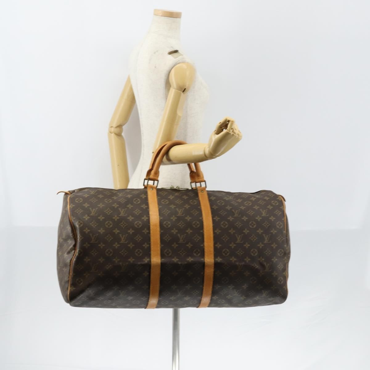 Louis Vuitton Keepall Bag Monogram Canvas Brown Canvas Travel Bag Bag (Pre-Owned)