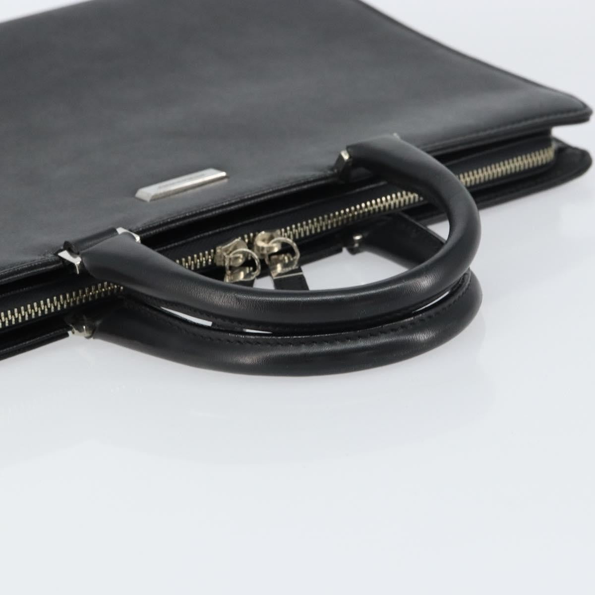 Burberry Vintage Briefcase Leather Black Leather Briefcase Bag (Pre-Owned)