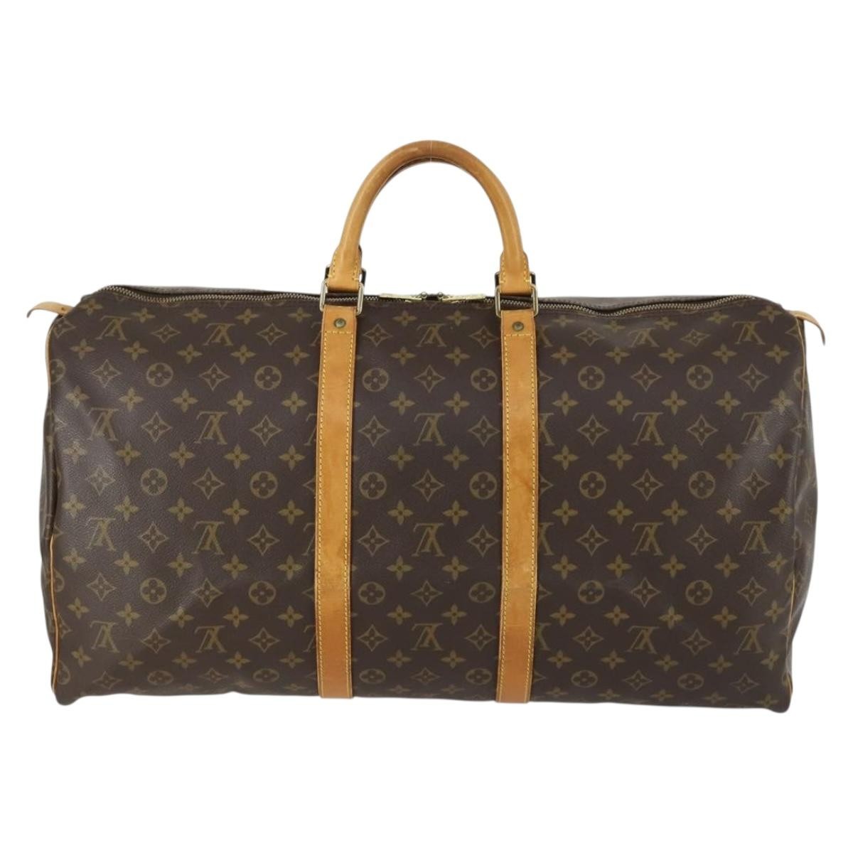 Louis Vuitton Keepall Bag Monogram Canvas Brown Canvas Travel Bag Bag (Pre-Owned)