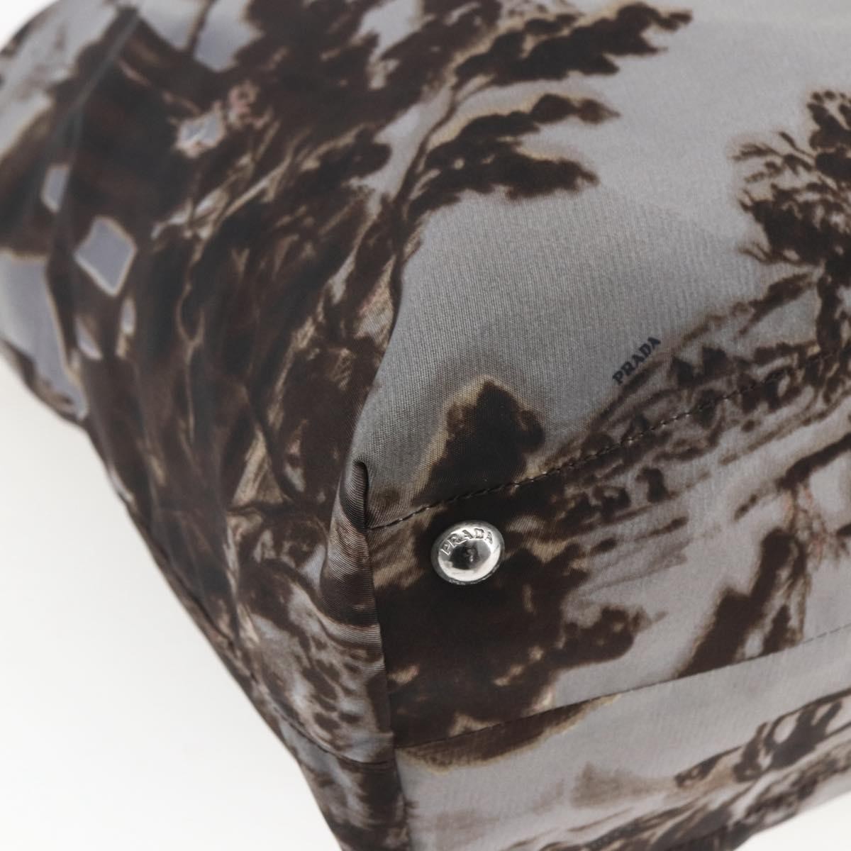 Prada Convertible Tote Printed Tessuto Brown Nylon Tote Bag Bag (Pre-Owned)