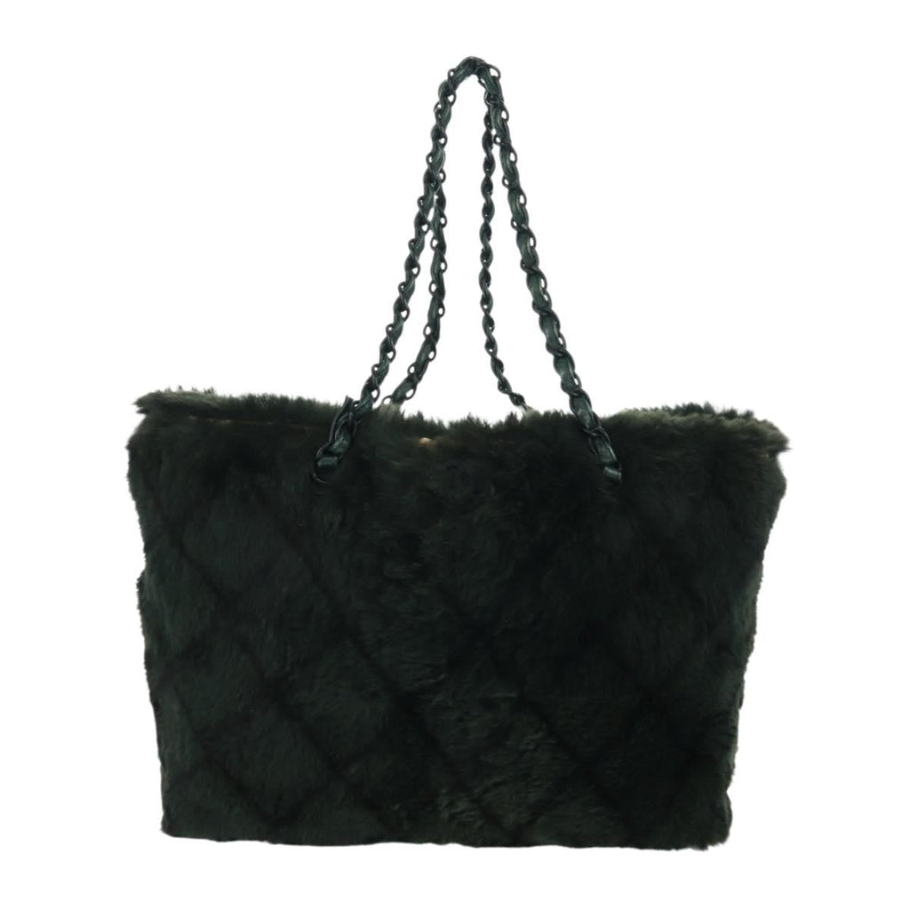 Chanel Chain Tote Lapin Fur Green Fur Tote Bag Bag (Pre-Owned)