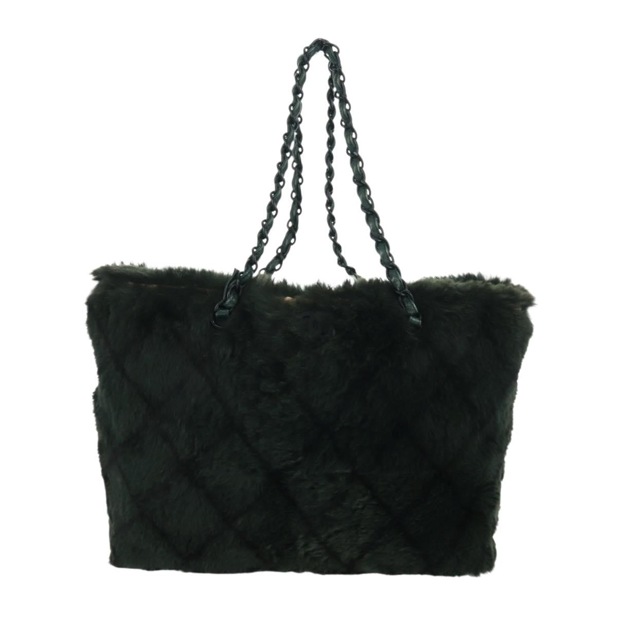 Chanel Chain Tote Lapin Fur Green Fur Tote Bag Bag (Pre-Owned)