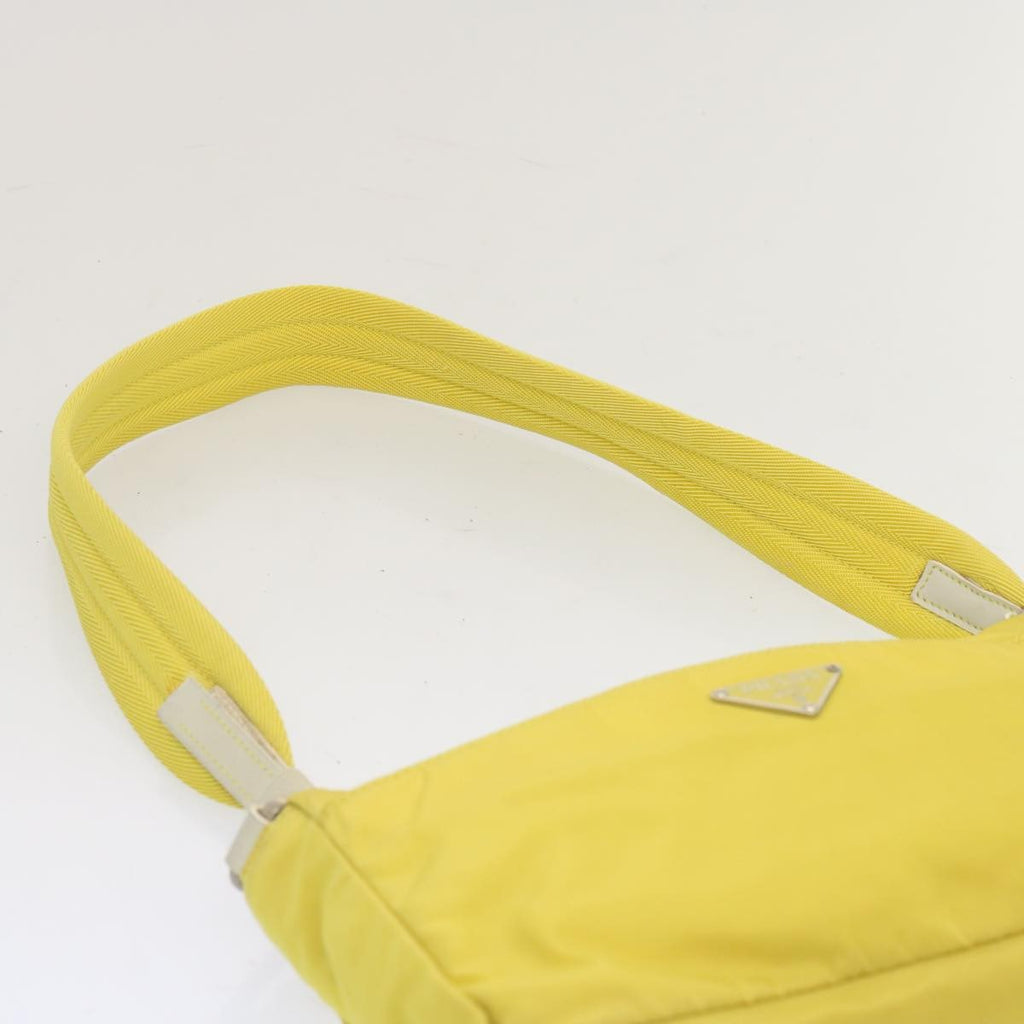 Prada Vintage Shoulder Bag Tessuto Yellow Nylon Shoulder Bag Bag (Pre-Owned)