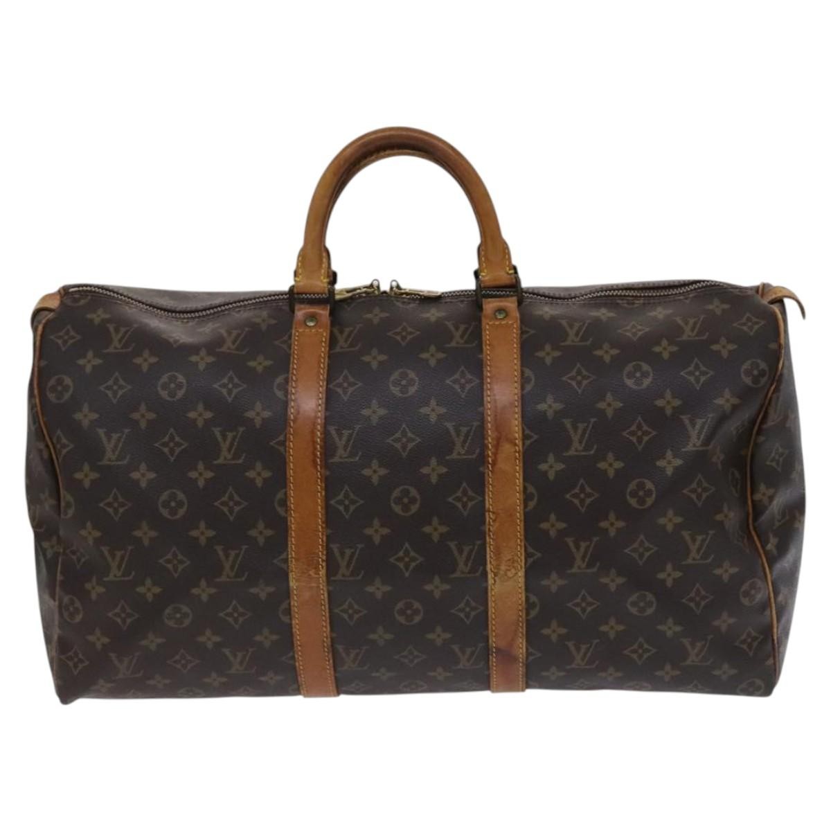 Louis Vuitton Keepall Bag Monogram Canvas Brown Canvas Travel Bag Bag (Pre-Owned)
